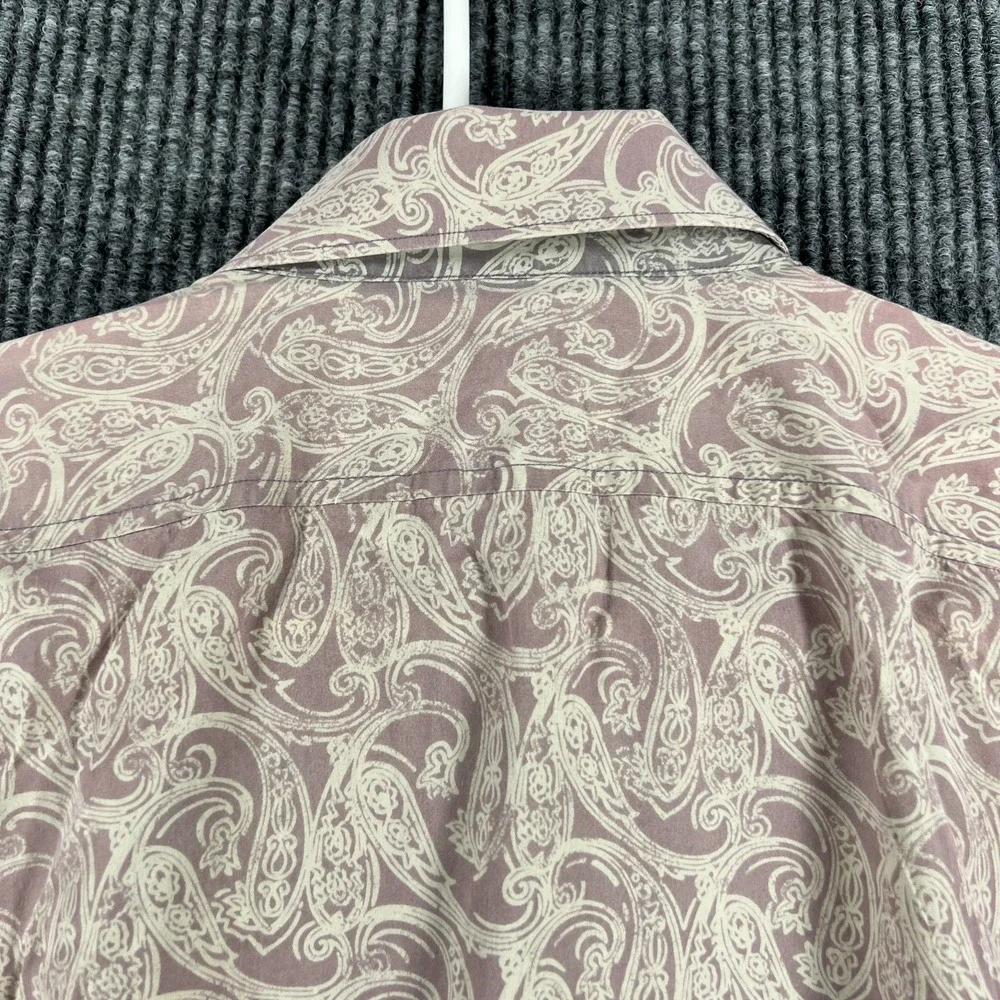 Tommy Bahama Island Soft Shirt Mens Large Purple Beige Paisley Button Up Casual - Picture 14 of 14